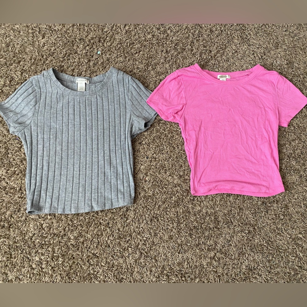 Two Cute Crop Tops Gray And Pink For Women Size Small